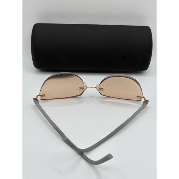 Silhouette Rimless Sunglasses Rose Gold Brown Lens Unisex 50mm main image 5
